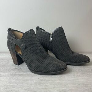 Franco Sarto Dale 2 Perforated Suede Ankle Booties Size 8